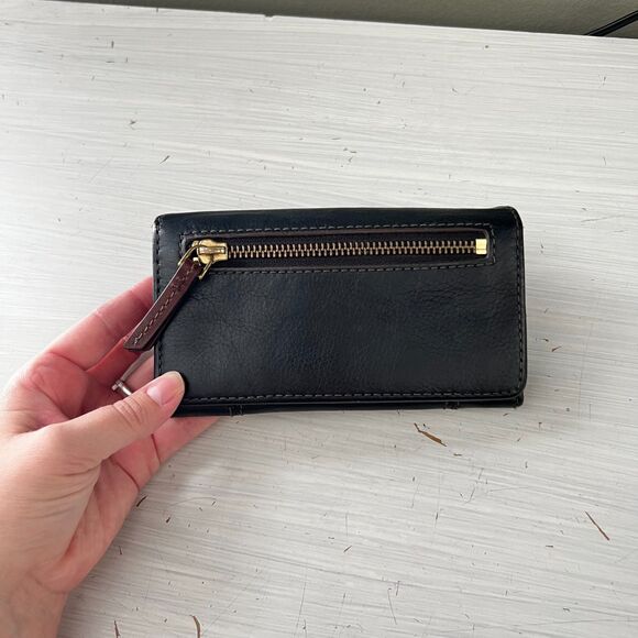 Fossil Black Leather Snap Close Wallet - Picture 3 of 5